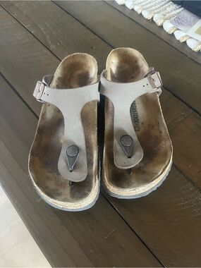 Birkenstock Kids Brown T-Strap Toe-Post Sandals